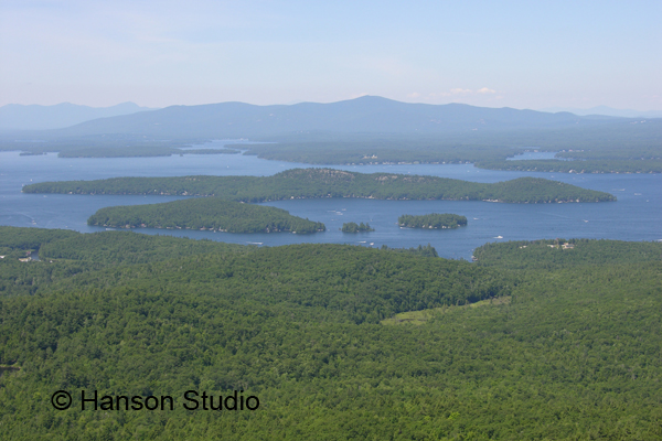 Lake Winnipesaukee, NH - Islands from Mt. Major - Summer